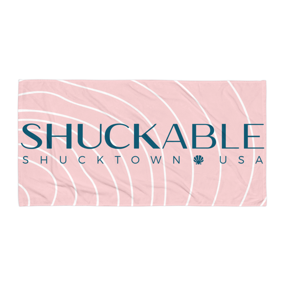 SHUCKABLE Pink Towel Shuckable Apparel Oyster And Ocean Inspired shuckable-pink-towel-shuckable-apparel-oyster-and-ocean-inspired