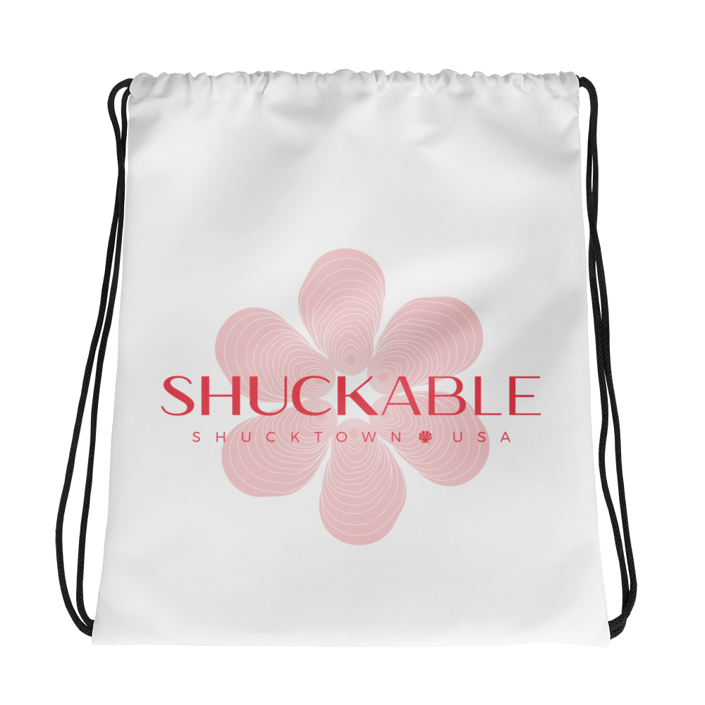 Shuckable Flowers Drawstring bag
