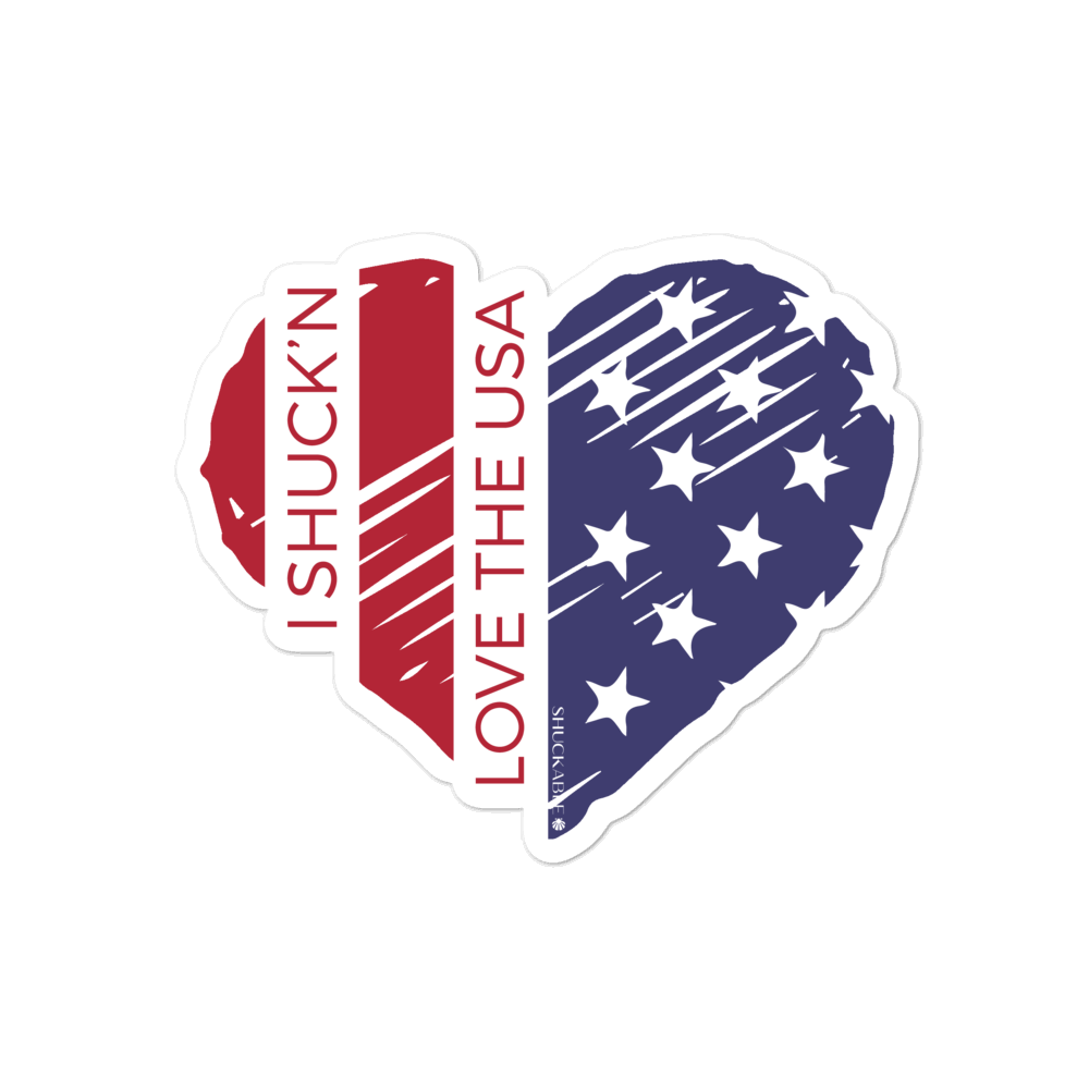 I Shuck'n Love The USA Heart Sticker
