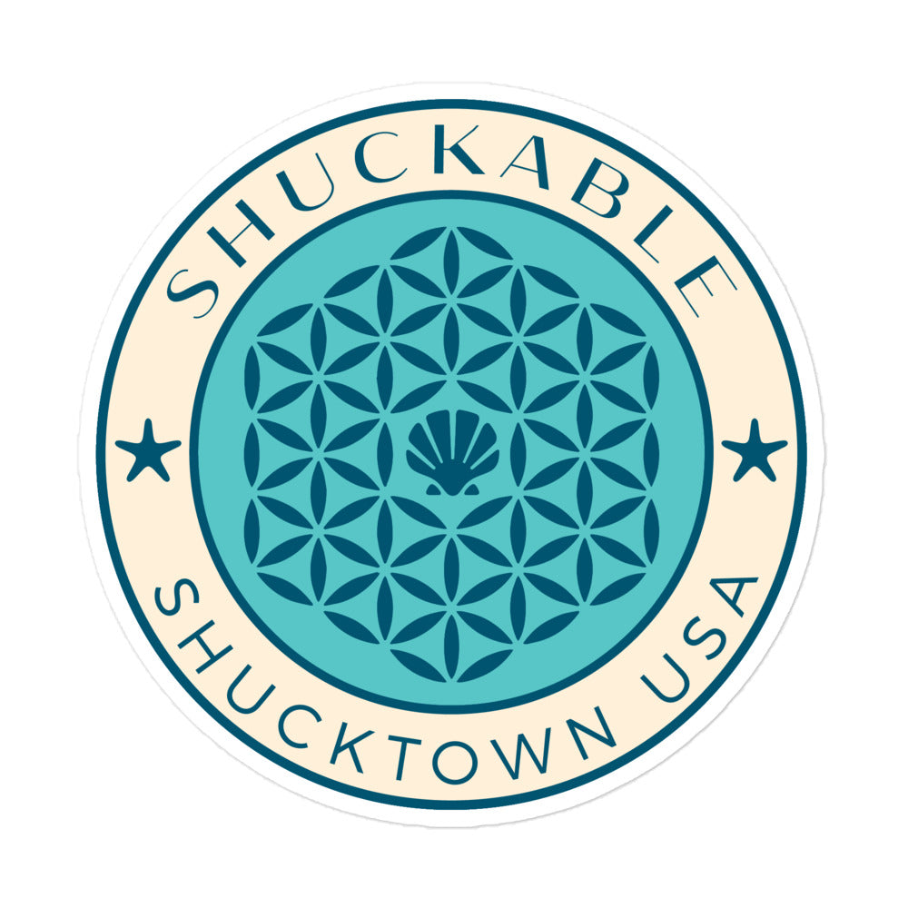 Sea Flower of Life Shuckable Vinyl Sticker