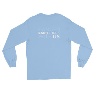 CANCER CAN'T SHUCK WITH US AMERICAN CANCER SOCIETY LONG SLEEVEBLUE
