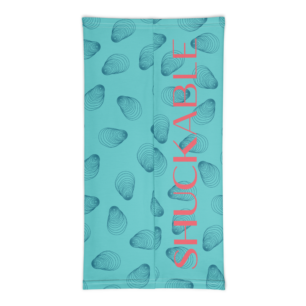 Teal and Navy Oyster Shell Neck Gaiter Face Covering