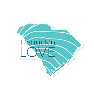 I Shuck'n Love South Carolina Vinyl Sticker Teal