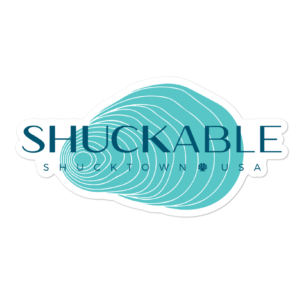 Shuckable Shell Vinyl Sticker Teal