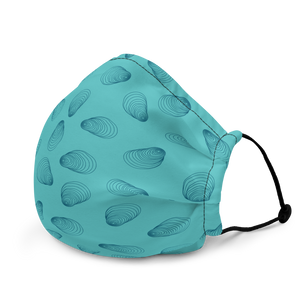 Teal Oyster Pattern Premium face mask