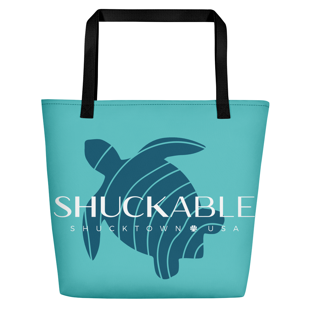 SHUCKABLE Blue Turtle  BEACH BAG