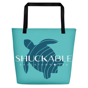 SHUCKABLE Blue Turtle  BEACH BAG
