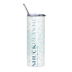 Shuck Plastic Teal and White Stainless Steel Tumbler