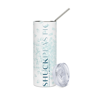 Shuck Plastic Teal and White Stainless Steel Tumbler