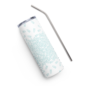 Shuck Plastic Teal and White Stainless Steel Tumbler